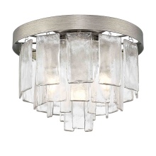 Golden Canada 1768-FM PS-HWG - Golden Lighting Ciara 3-light Flush Mount in Peruvian Silver